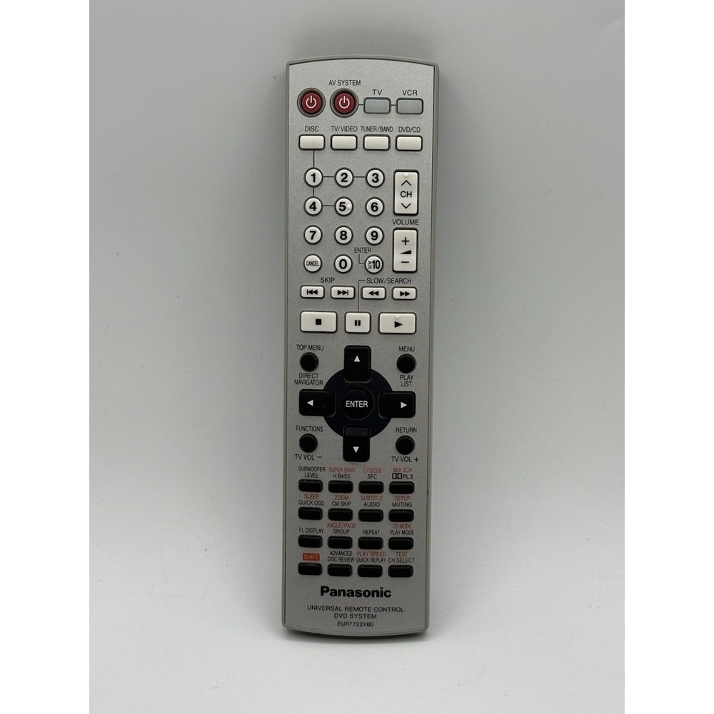 Panasonic DVD VCR TV Genuine Universal Remote Control EUR7722XB0 OEM Tested